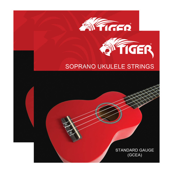 Tiger UAC14-2 Soprano Ukulele Strings - 2 Sets of Standard Gauge Nylon Strings