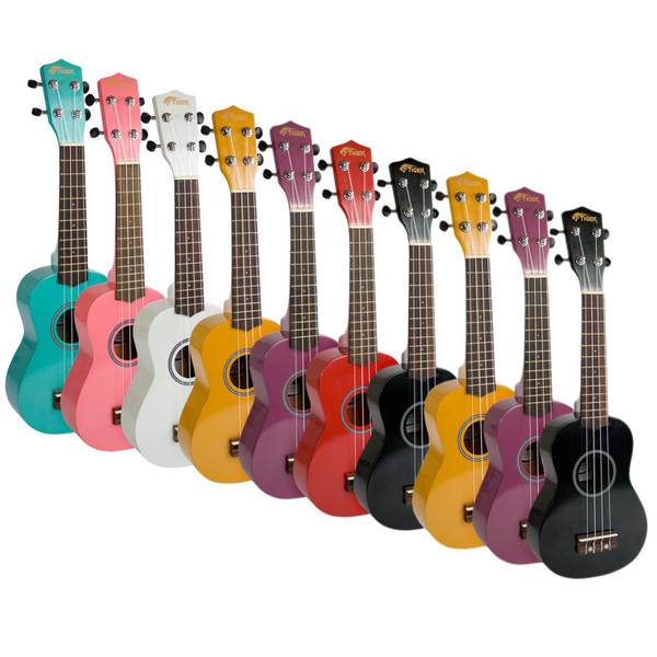 Tiger Beginners Ukulele with Free Bag - Pack of 10 Assorted Colours