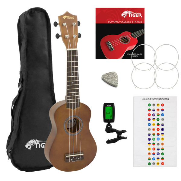 Natural Soprano Ukulele Kit - Beginners Pack