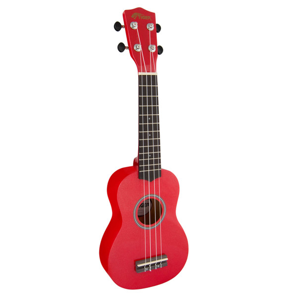 Tiger Soprano Ukulele for Beginners in Red