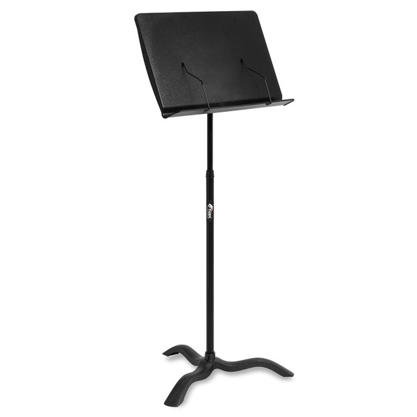 Front view of the Tiger Orchestral Music Stand with polymer desk and sturdy base.
