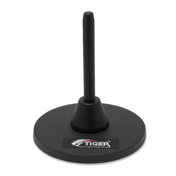 Tiger vertical clarinet and flute stand with heavy Cast Iron non‑slip base and black peg.