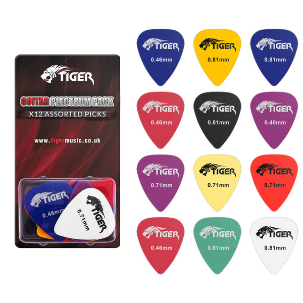 Tiger Pack of 12 Matte Guitar Picks