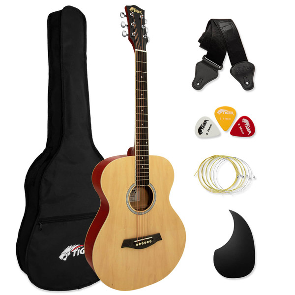 Tiger ACG2-NT Full-size Acoustic Steel-string Guitar Pack for Beginners - Natural
