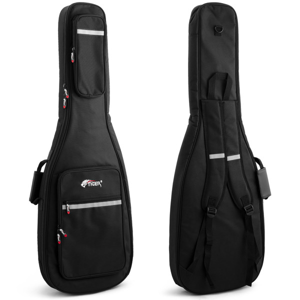 Tiger Electric Guitar Padded Gig Bag - Twin Straps - Black