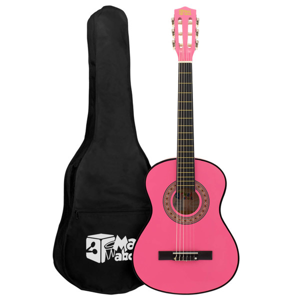 Pink 3/4 Classical Guitar by Mad About - Colourful Guitar with Bag