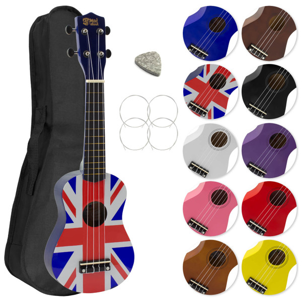 Mad About Soprano Beginners Ukulele with Bag, Pick & Carbon Strings - Union Jack