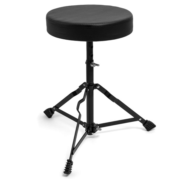 Tiger DHW35-BK Black Single Braced Drum throne - Drum stool with Padded Seat