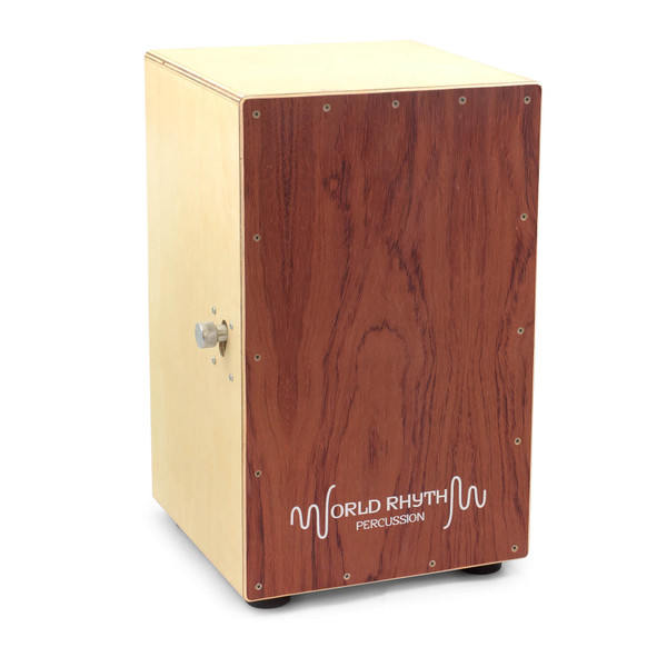World Rhythm Brown Cajon Box Drum with Adjustable Snare