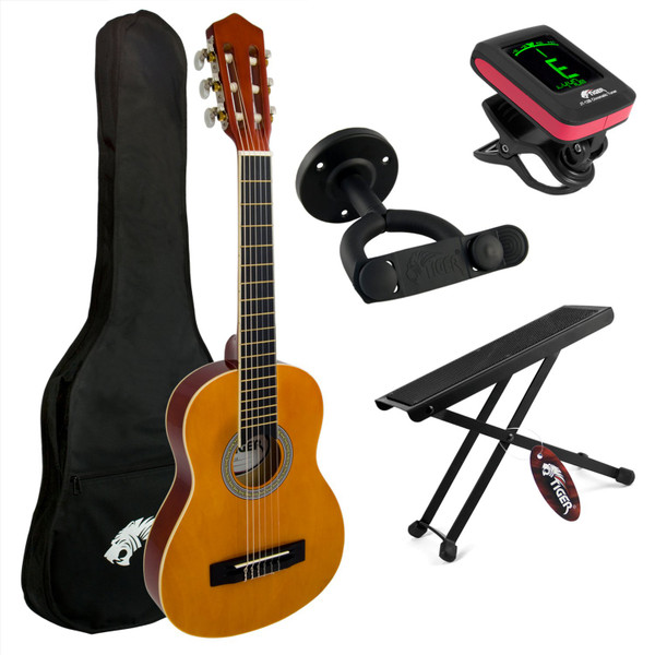 Tiger 3/4 Size Classical Spanish Guitar Package with Accessories