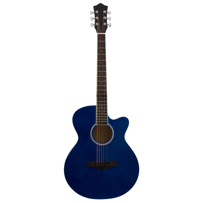 Blue Electro Acoustic Guitar for Beginners with 6 Months FREE Lessons