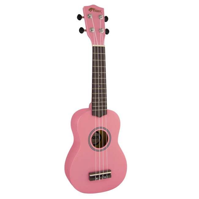 Tiger Soprano Ukulele for Beginners in Pink