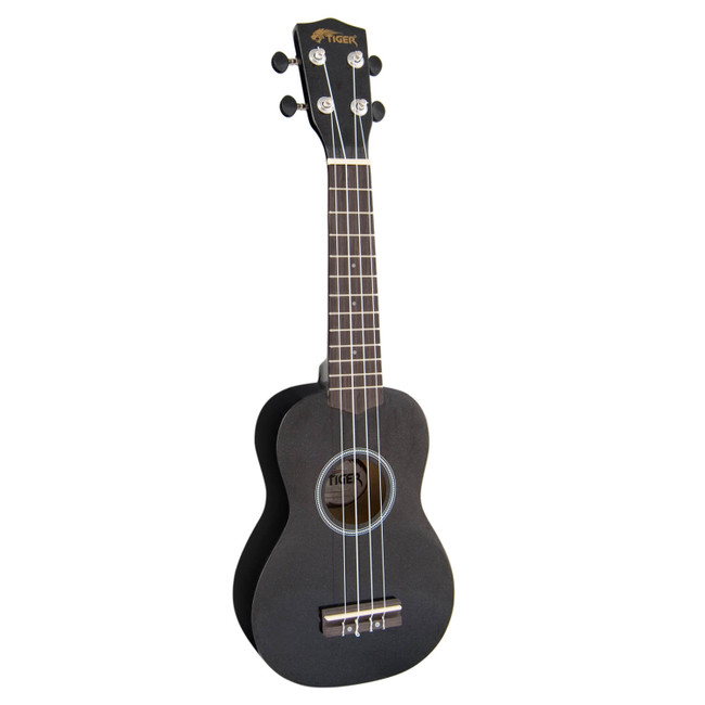 Tiger Soprano Ukulele for Beginners in Black