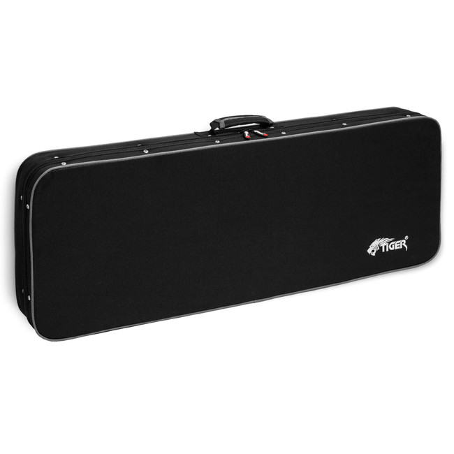 Tiger Full Size Electric Guitar Case with 22mm Rigid-Foam Padding & Twin Storage