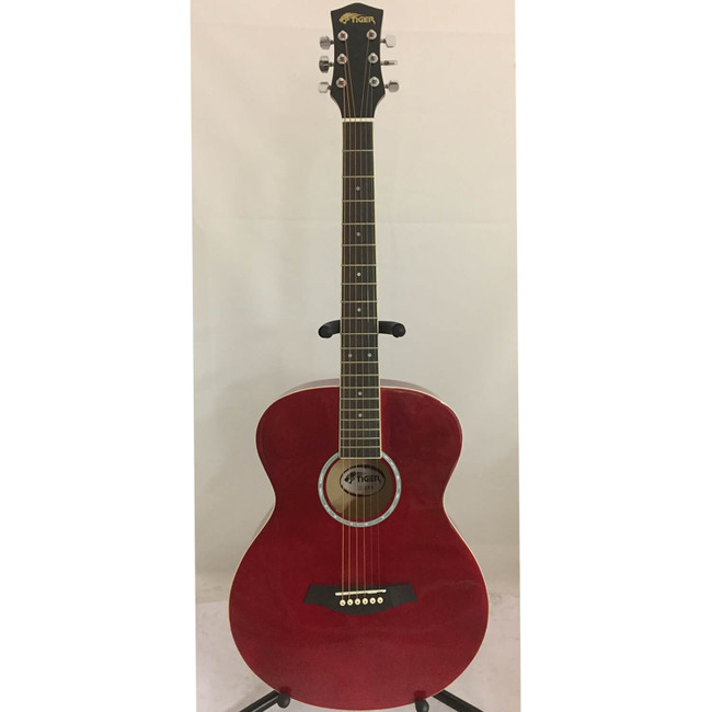 B-GRADE Tiger Acoustic Guitar for Beginners - Red