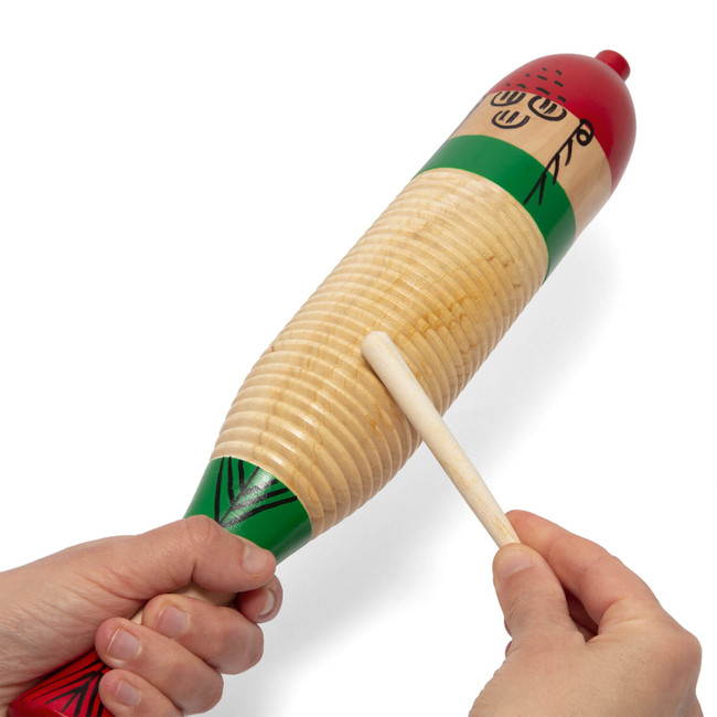 Tiger Wooden Fish Guiro with Wooden Scraper/Beater, School Percussion ...