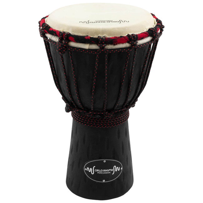 World Rhythm 6 Inch Djembe Drum -Wooden Mahogany African Hand Drum - Black