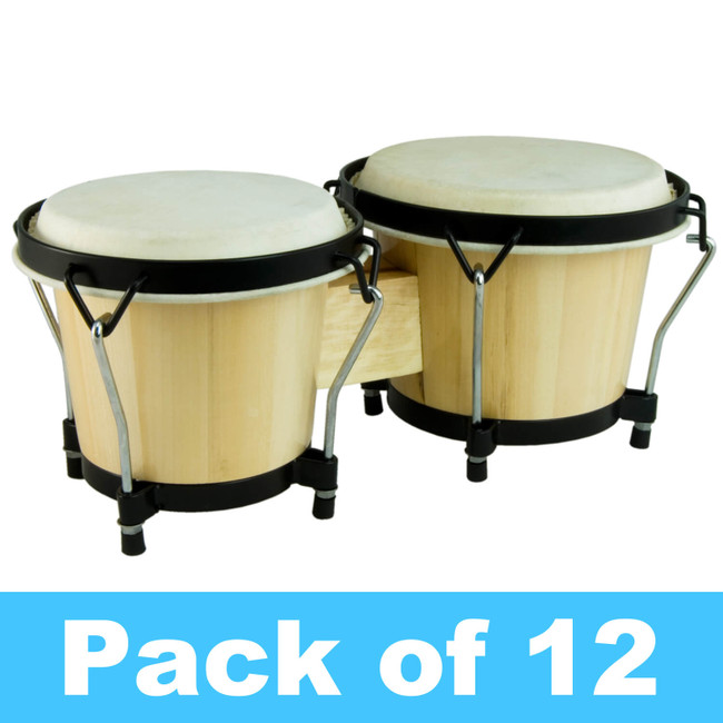 World Rhythm Bongo Drums - Pack of 12