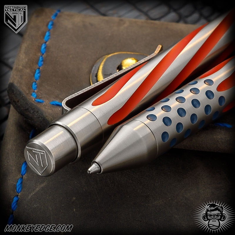 Monkey Edge - Nottingham Tactical: TiClicker Pen - Titanium Cptn