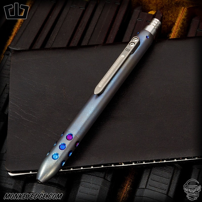 Monkey Edge - Blackside Customs Pen - Titanium Tumbled/Anodized