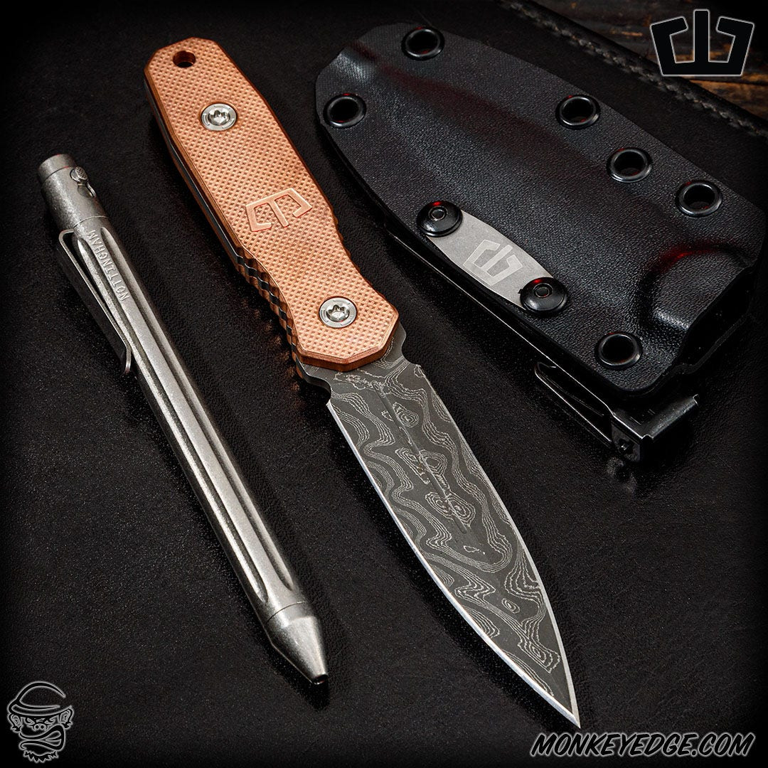 Monkey Edge - Blackside Customs Phase 7 Dagger - Damascus/Copper