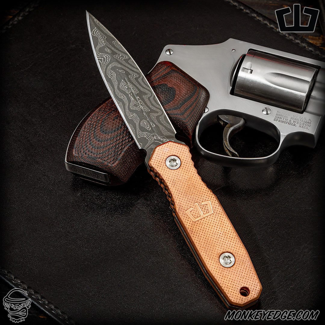 Monkey Edge - Blackside Customs Phase 7 Dagger - Damascus/Copper