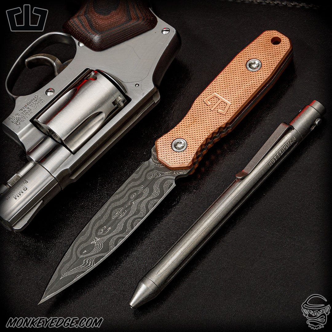 Monkey Edge - Blackside Customs Phase 7 Dagger - Damascus/Copper