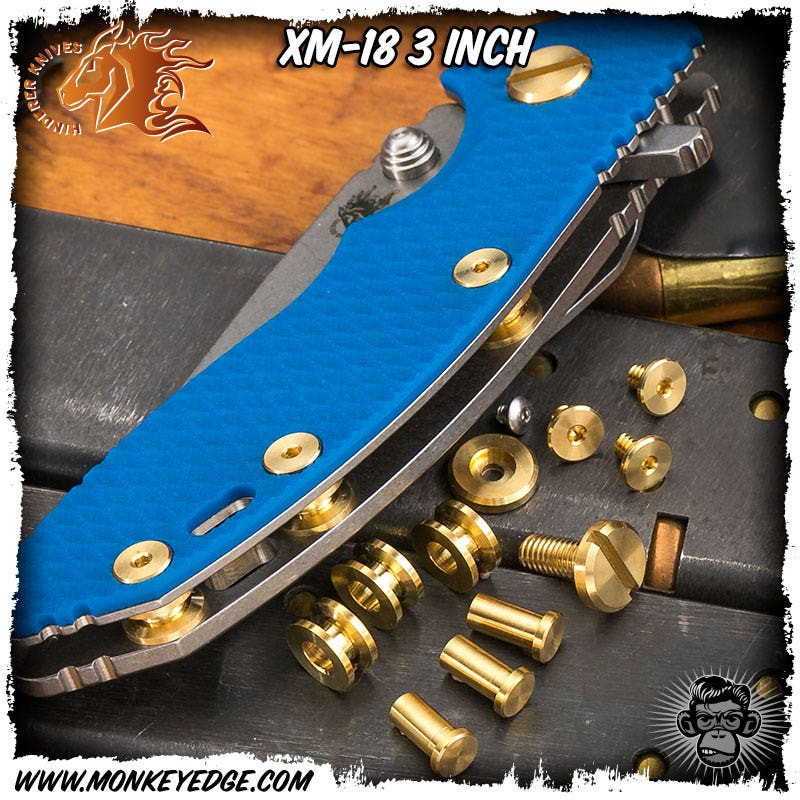Monkey Edge - Hinderer FolderXm-18 3 inch Hardware Kit - Brass