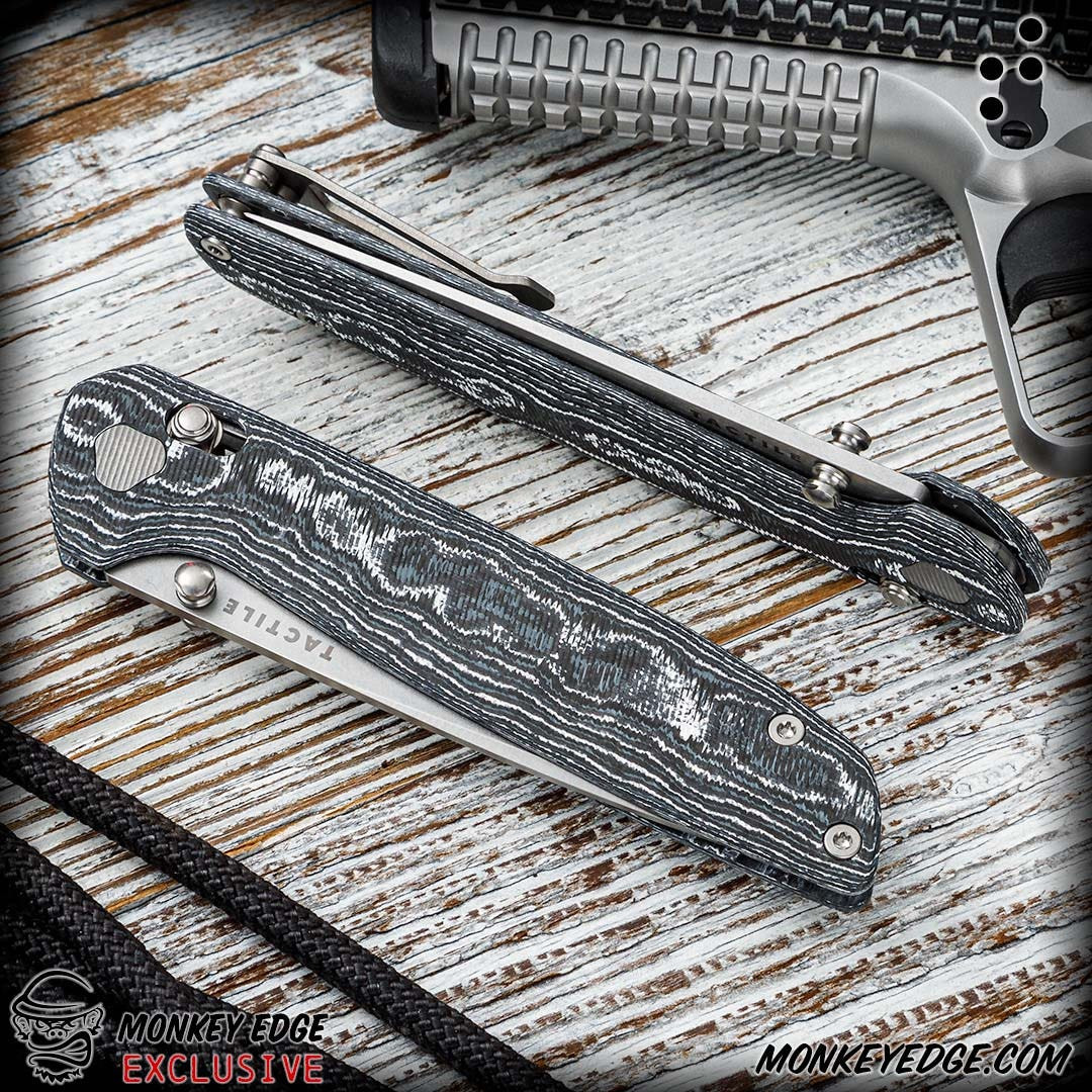 Monkey Edge - Tactile Knife Co: Maverick - White Storm Carbon