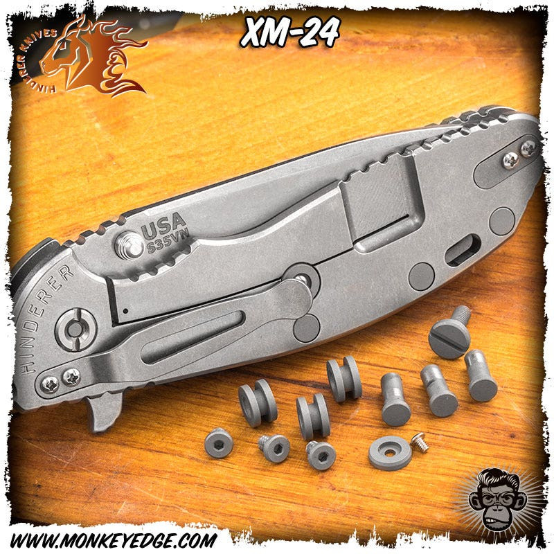 店舗用品 Kiefer Monkey Edge - Hinderer Folder XM-24 Hardware Kit - Titanium