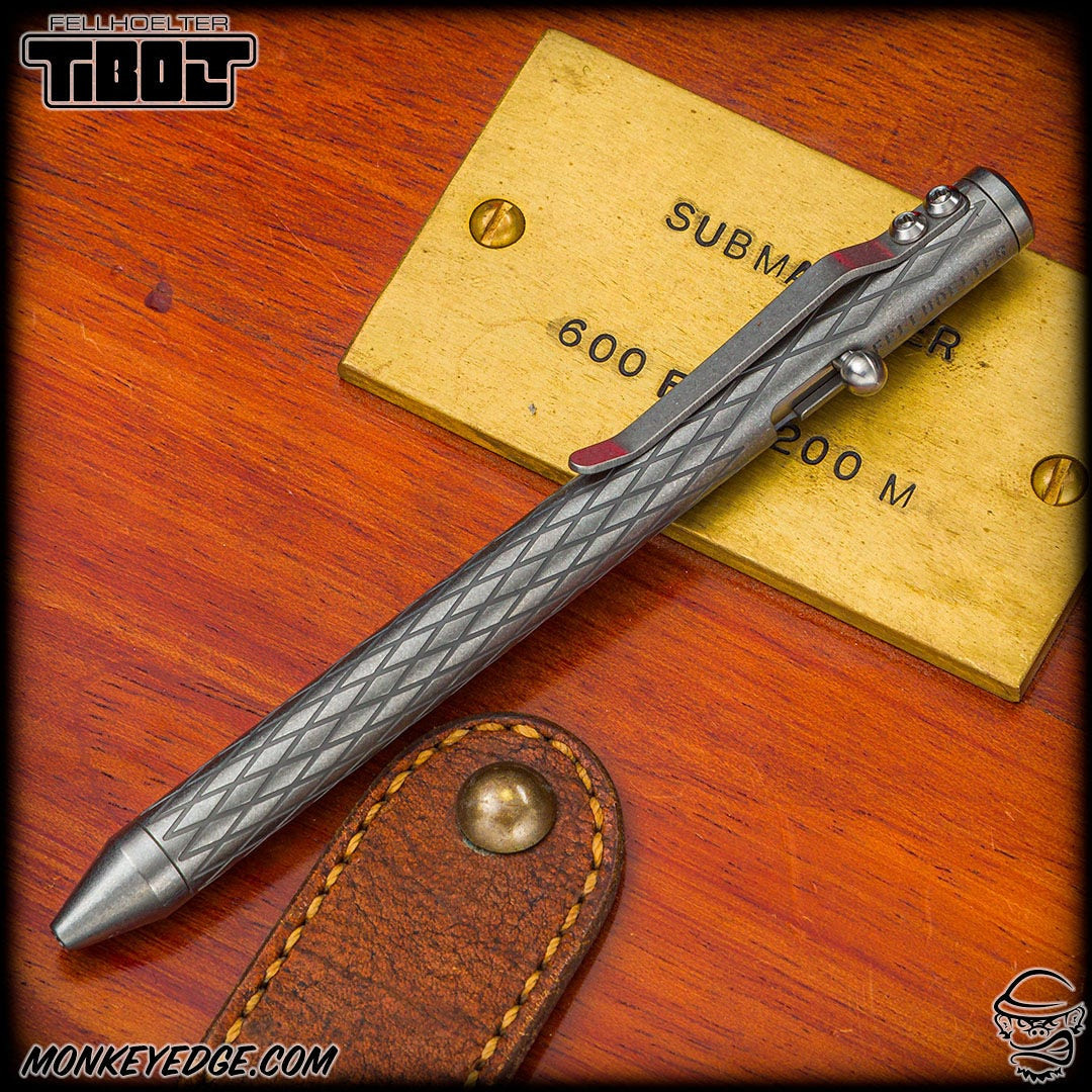 スポーツトイ・アクショントイ Fellhoelter | Spinning Top (Cu) Monkey Edge - Fellhoelter TiBolt Pen - Titanium Two Tone Tumbled