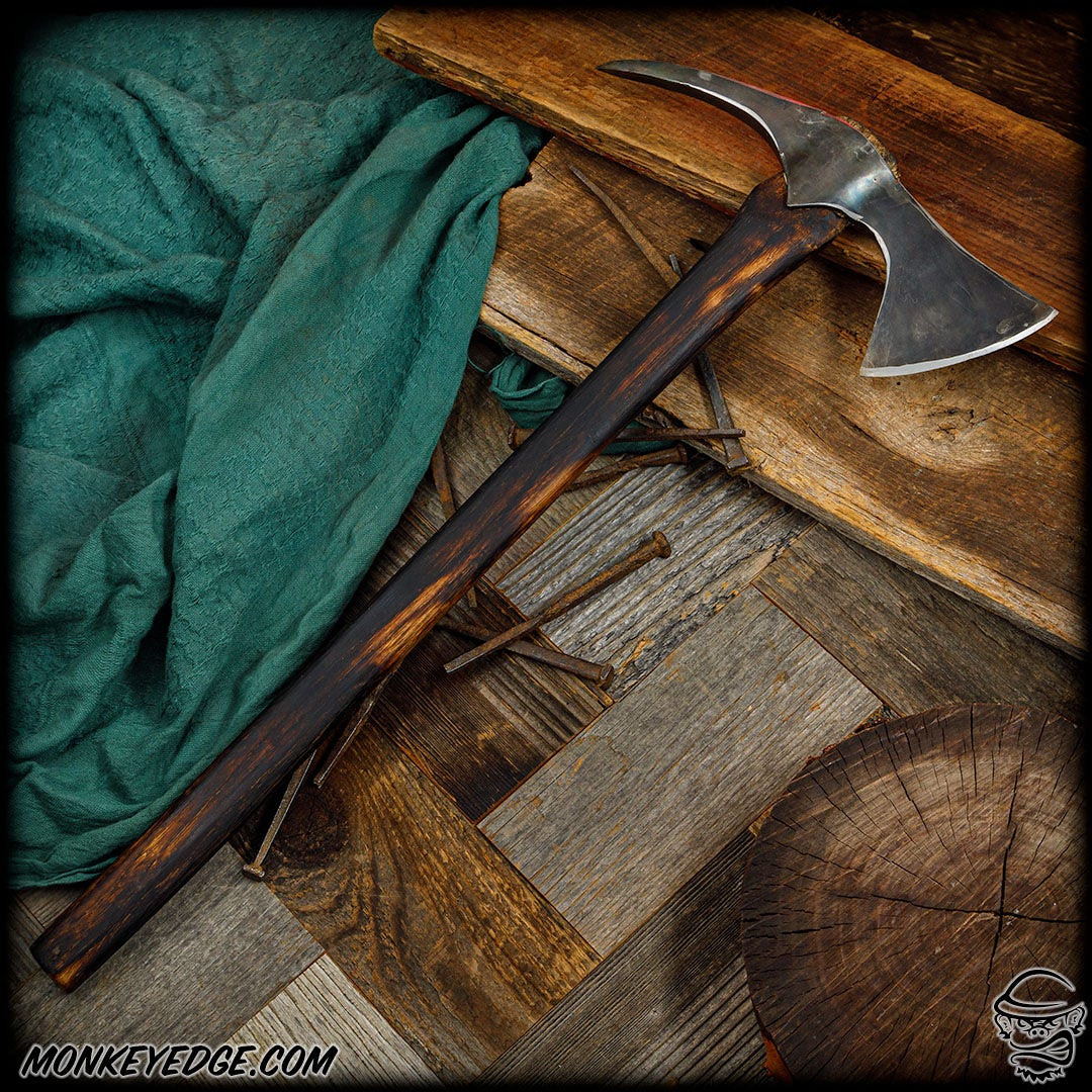Monkey Edge - Elmer Roush: Spike Trade Axe w/Filework - Patina/Hickory
