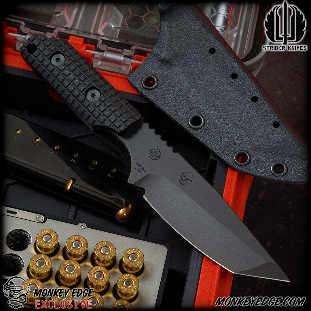 Monkey Edge - Strider Knives Fixed: DUB-L Black - Monkey Edge FRAG