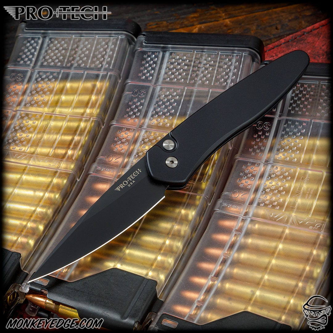 Monkey Edge - Pro-Tech Knives: Newport - Black DLC