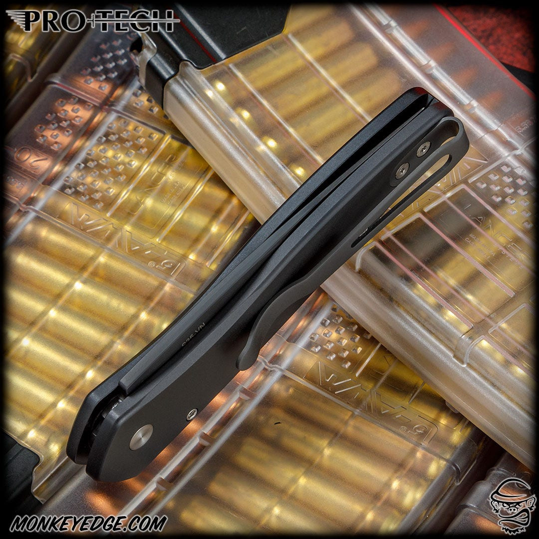 Monkey Edge - Pro-Tech Knives: Newport - Black DLC