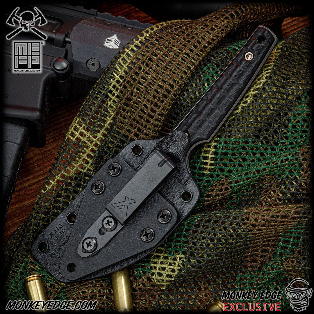 RMJ Tactical Fixed Blade: Unmei - Tungsten Monkey Edge FRAG