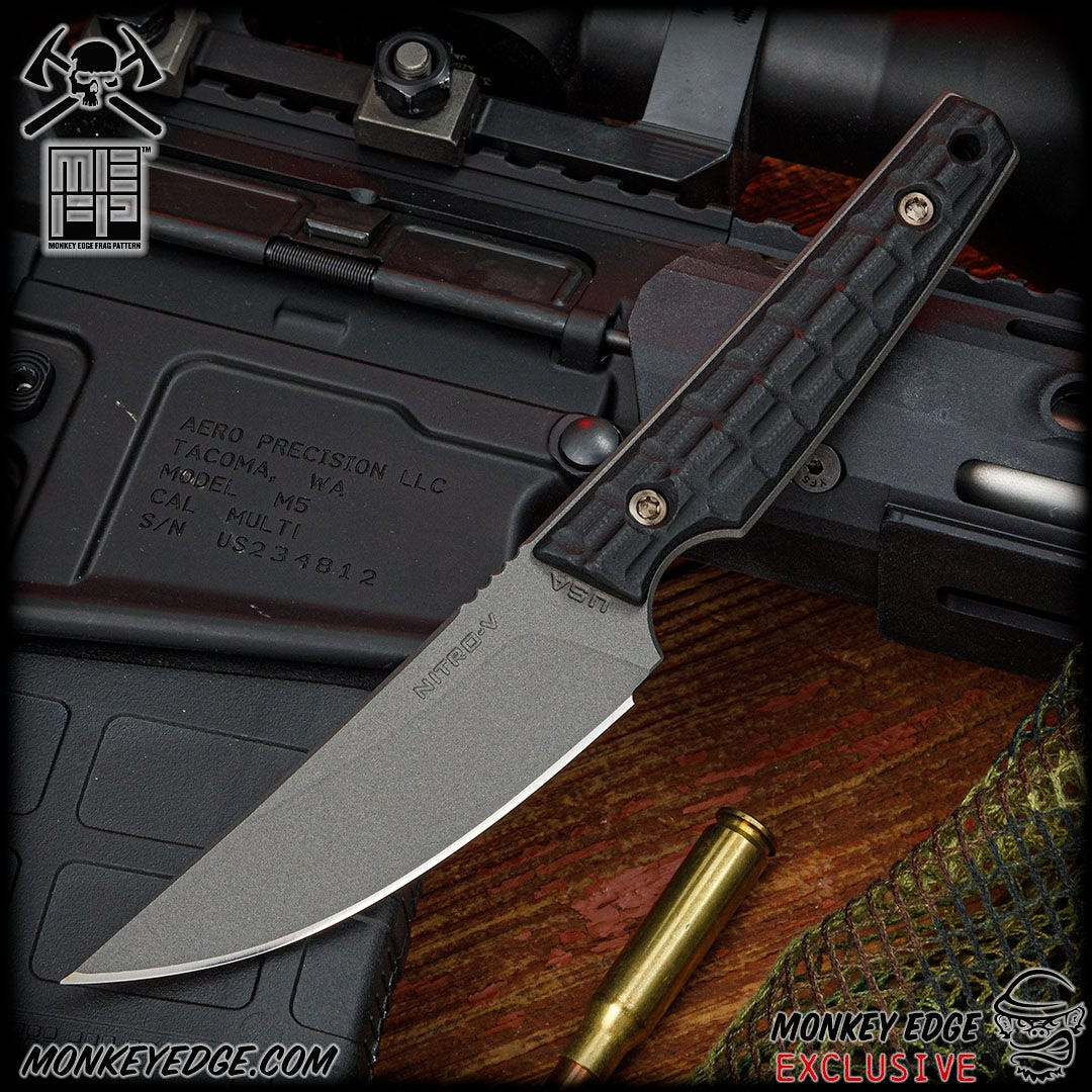RMJ Tactical Fixed Blade: Unmei - Tungsten Monkey Edge FRAG