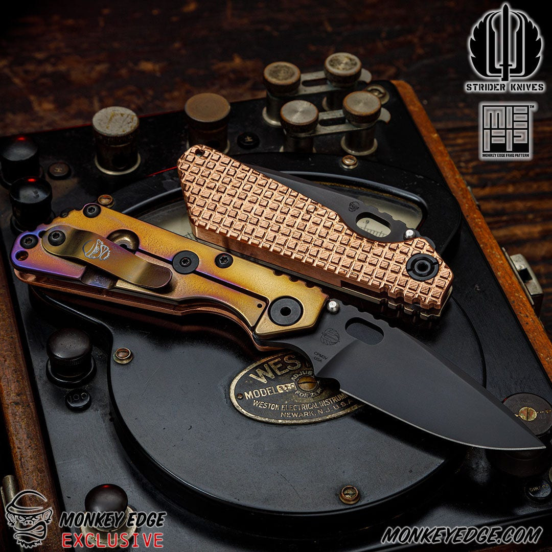 Monkey Edge - Strider Knives Folder: SnG Dagger Grind - Copper