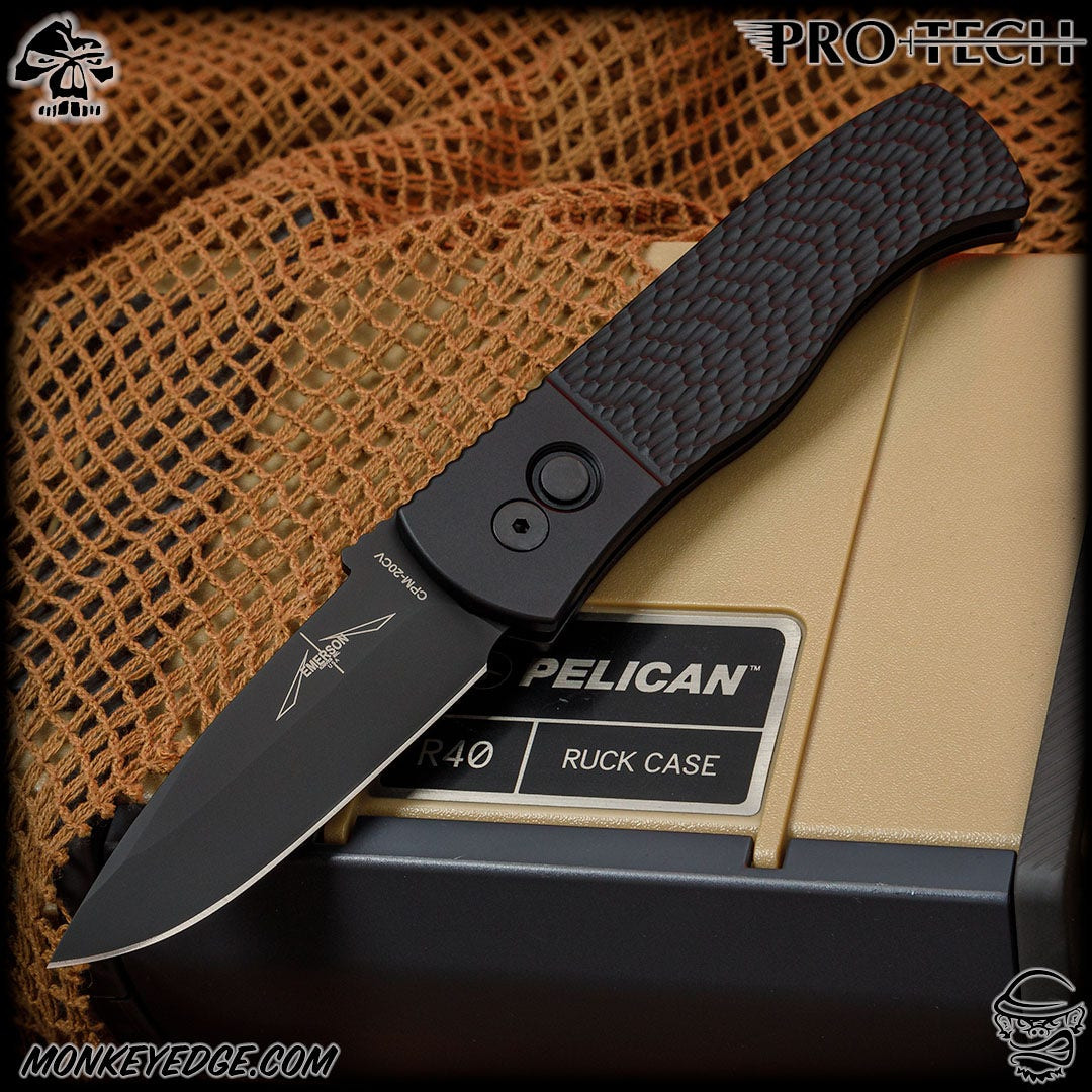 Monkey Edge - Pro-Tech Knives: CQC-7 Auto Spearpoint - Black DLC/Black