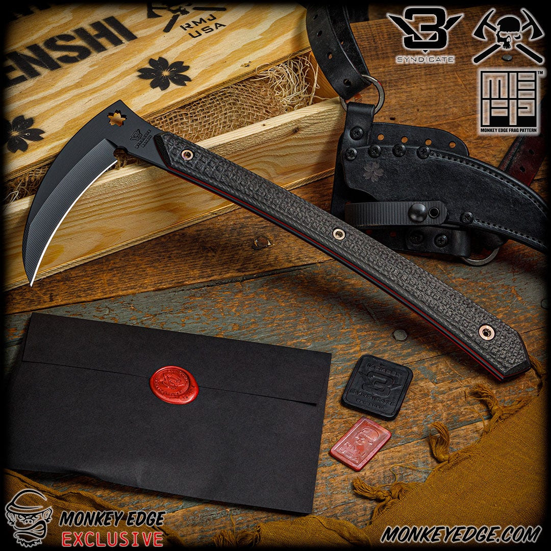 Monkey Edge - RMJ Tactical: Senshi - Black/Redline Carbon Fiber
