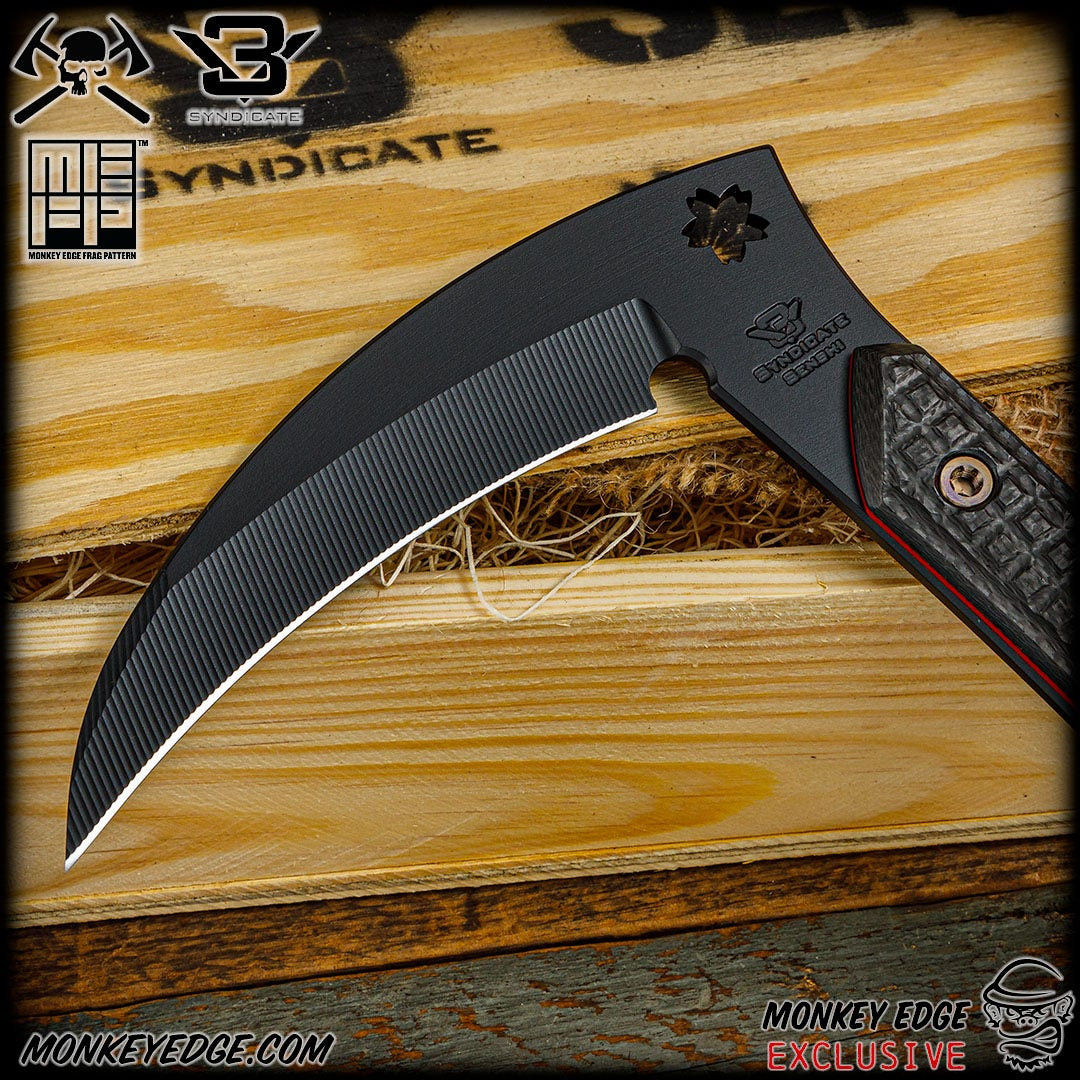 Monkey Edge - RMJ Tactical: Senshi - Black/Redline Carbon Fiber