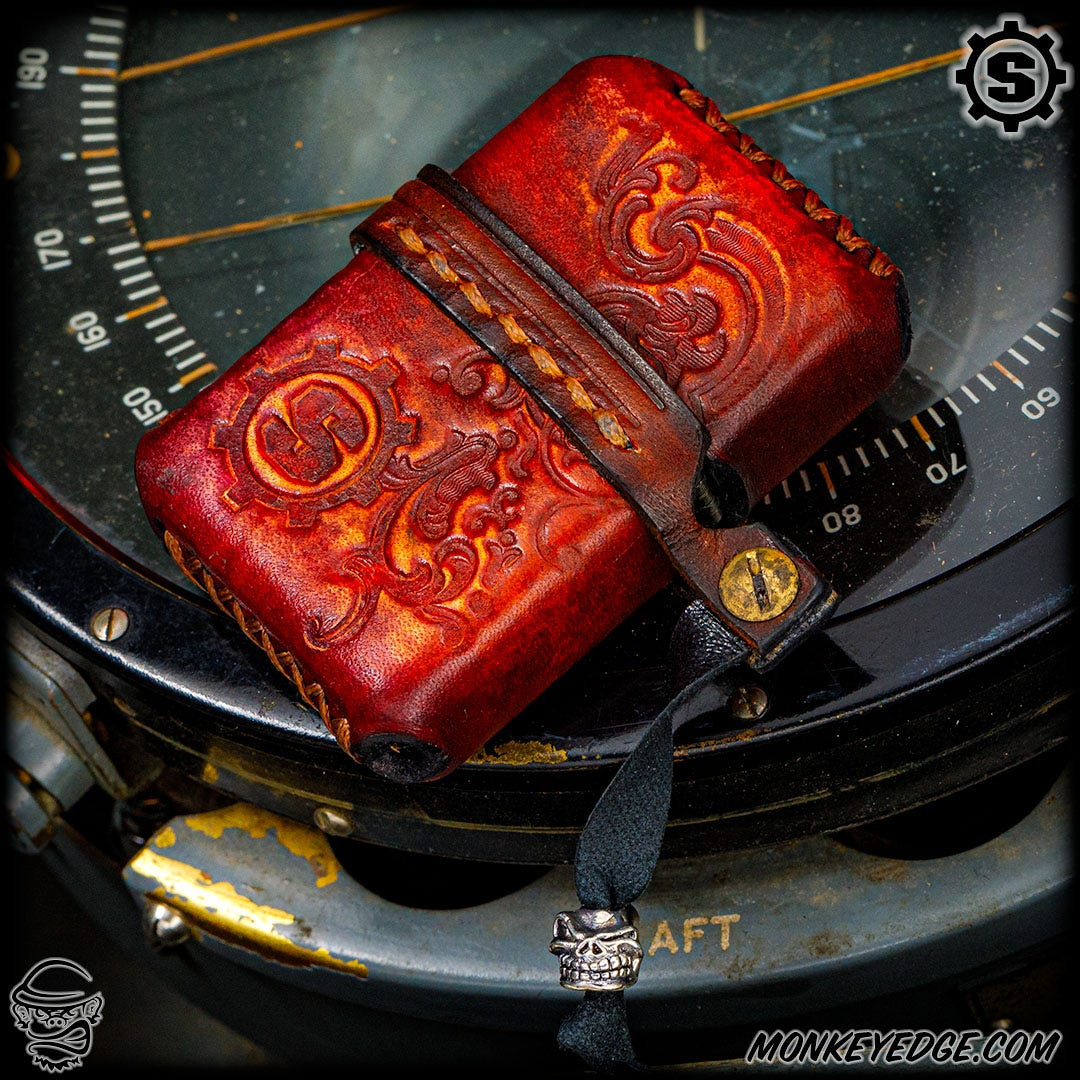 Monkey Edge - Starlingear Leather Lighter: Embossed Vintage S-Gear