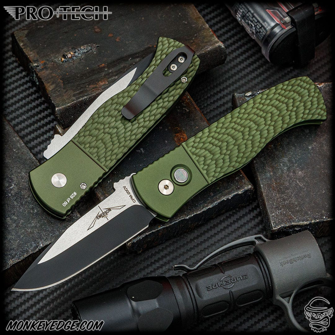 オリーブドラブ ガスガン セミオート Monkey Edge - Pro-Tech Knives: Blade 2024 CQC-7 Auto Spearpoint