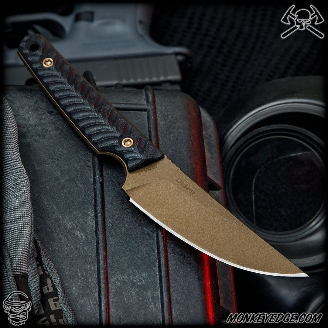 Monkey Edge - RMJ Tactical Fixed Blade: Unmei - Midnight Bronze/Black