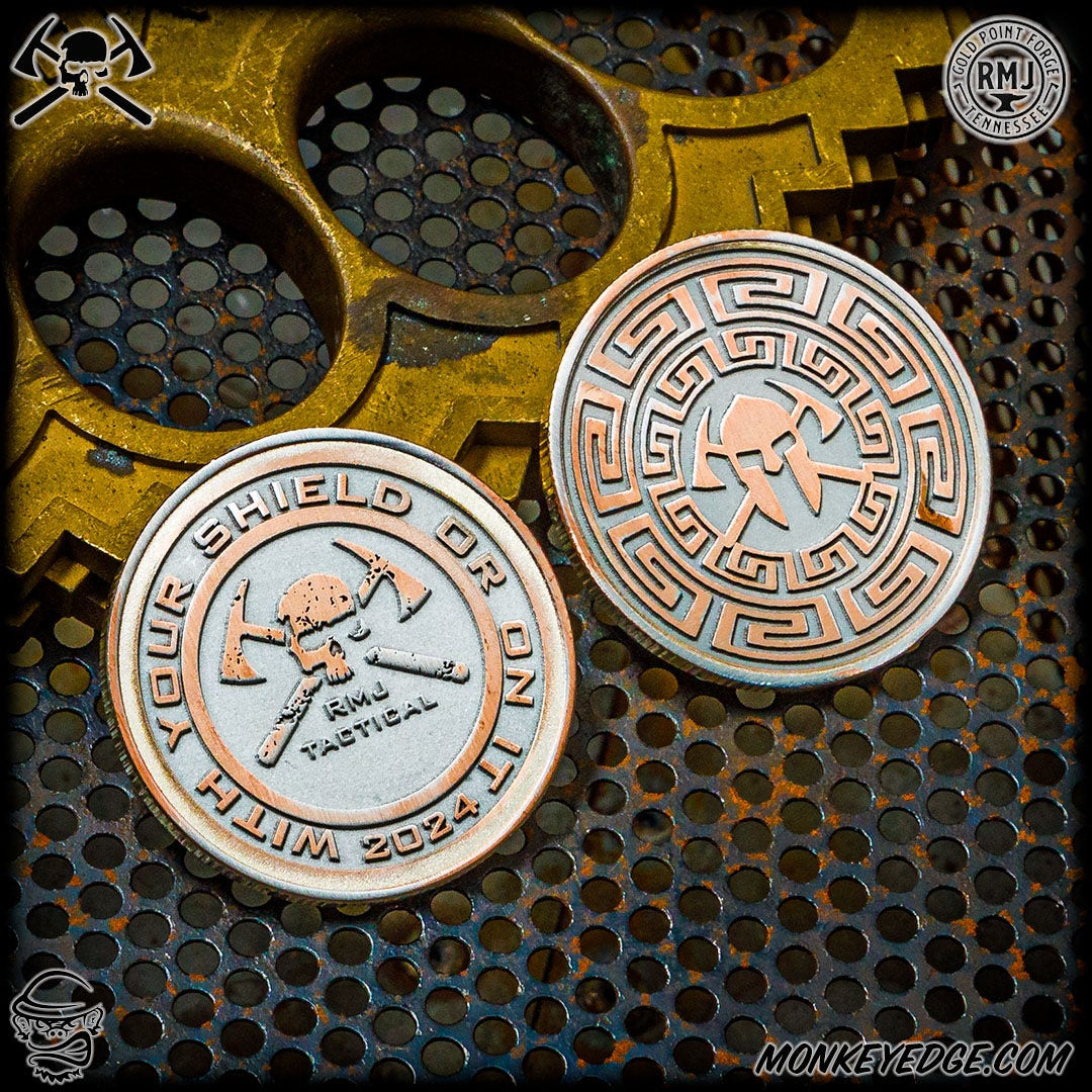 Monkey Edge - RMJ Tactical: Gold Point Challenge Coin Spartan - Copper