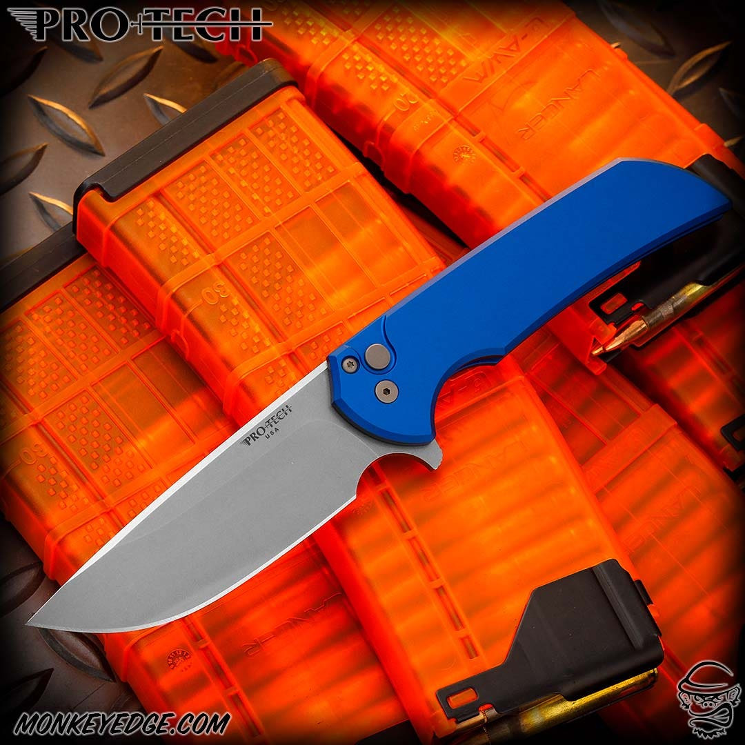 Monkey Edge - Pro-Tech Knives: Mordax - Stonewashed/Blue