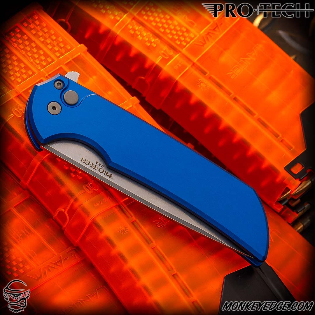 Monkey Edge - Pro-Tech Knives: Mordax - Stonewashed/Blue