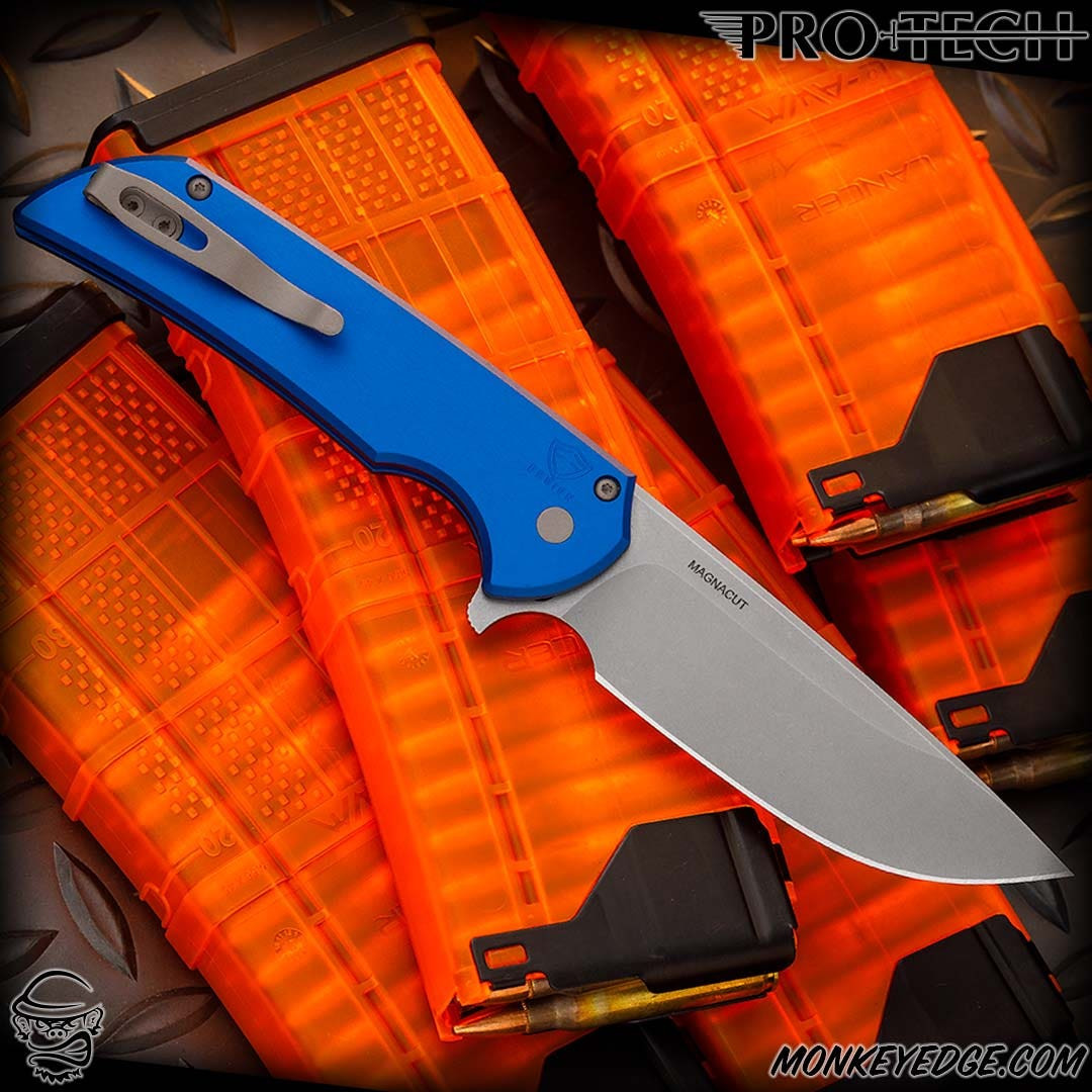Monkey Edge - Pro-Tech Knives: Mordax - Stonewashed/Blue