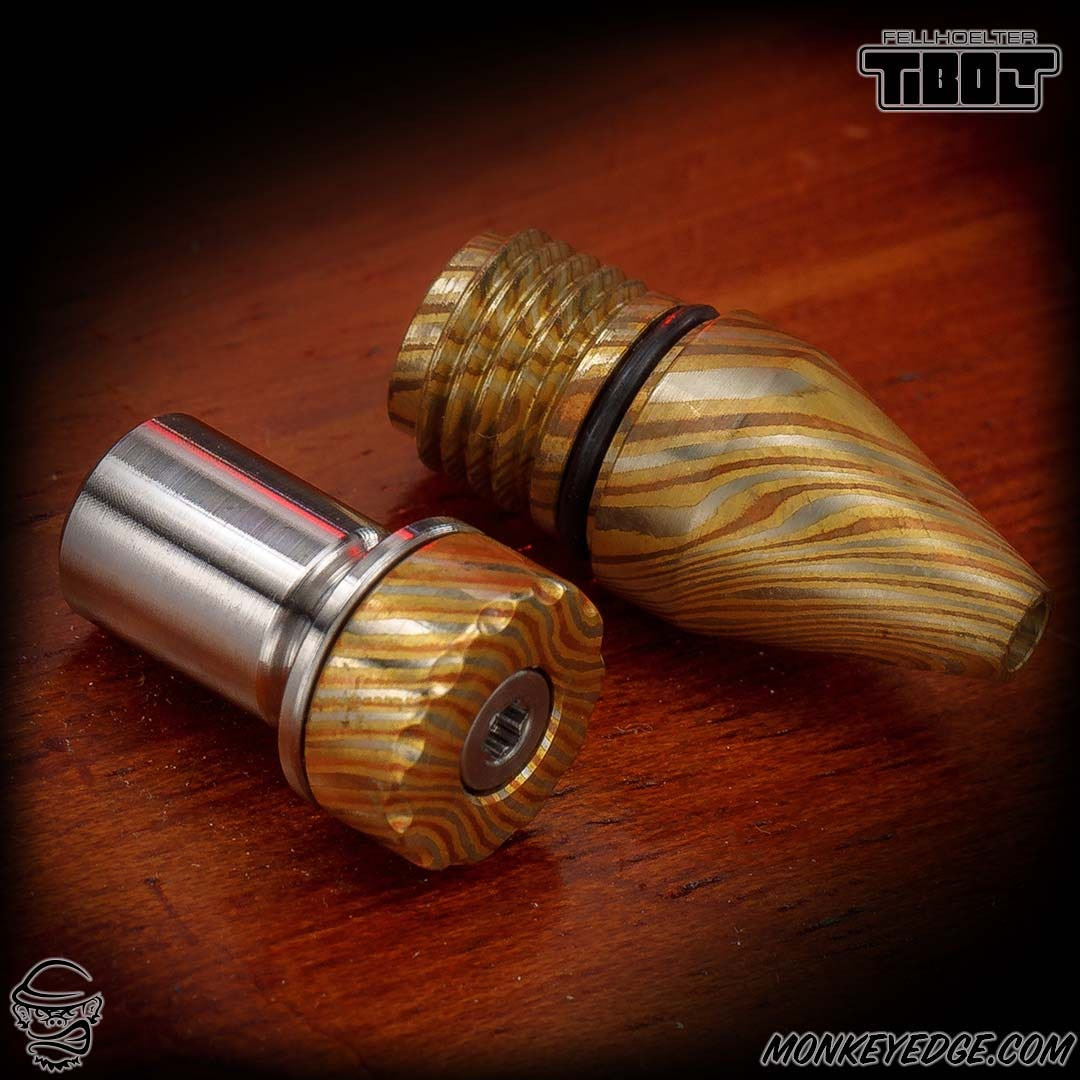 Monkey Edge - Fellhoelter TiBolt Tip + Fap Cap - Mokume Kerfuffle