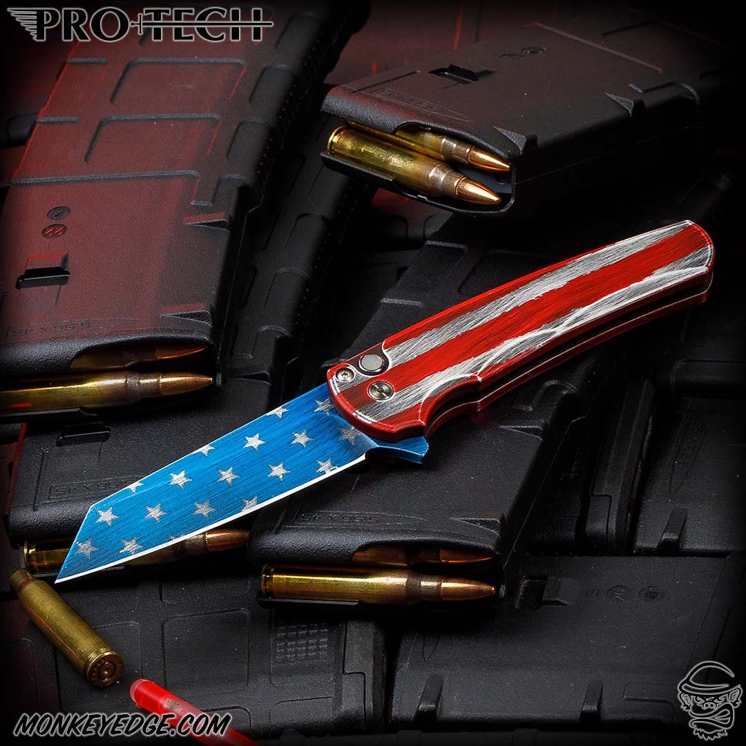 マリブボーイ Monkey Edge - Pro-Tech Knives: Malibu Reverse Tanto - Patriot